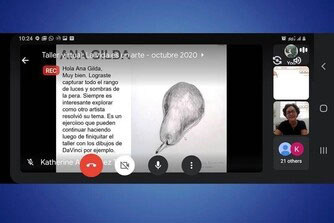 Screenshot of a virtual program workshop at the Museo de Historia.
